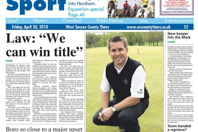 The paper was a still a broadsheet in 2010. Horsham CC skipper Alan Law previewed the season
