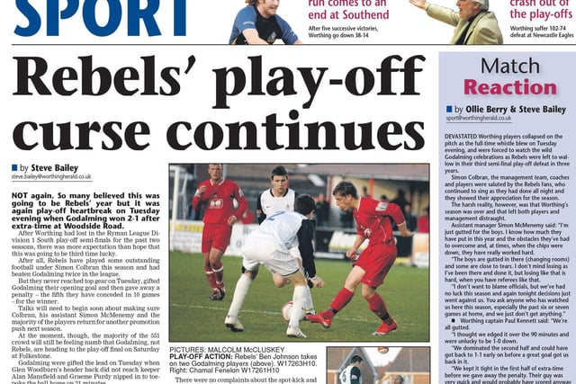 More play-off heartbreak for Worthing