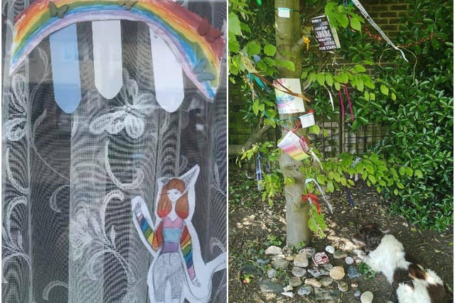 Gemma R Dynan sent in this rainbow picture which was delivered to her by her niece Jessica, while Jasmine Elliott shared this picture of the prayer and thoughts tree in Victoria Park, Worthing