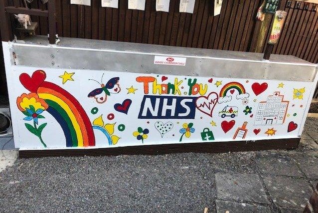 Caroline Steer sent in this picture of the bar in her garden, painted in honour of our NHS heroes by her son-in-law Rick Humphreys