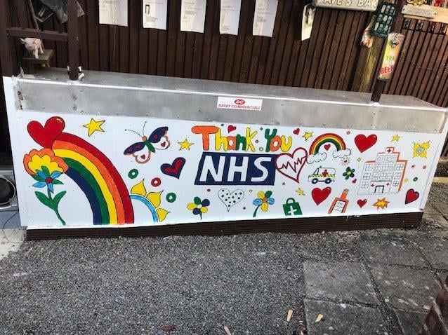 Caroline Steer sent in this picture of the bar in her garden, painted in honour of our NHS heroes by her son-in-law Rick Humphreys