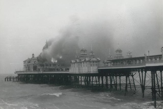 A fire in the theatre on Eastbourne Pier in the 1970s