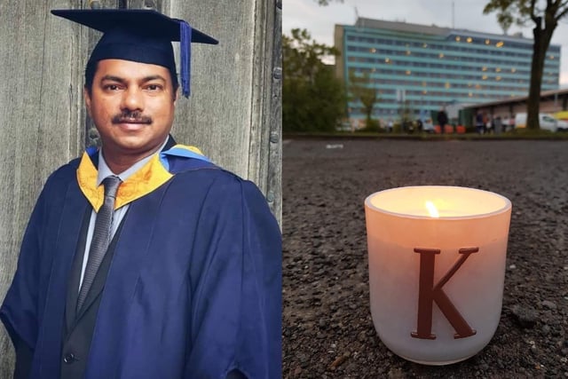 Kumar at his graduation and a tribute to him in the Pilgrim Hospital car park, images supplied to the Standard by tribute organiser Jessie Williams, of Ward 5B.