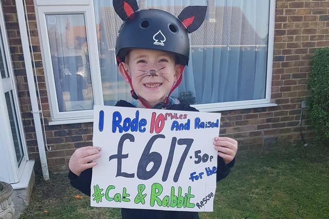 Animal-lover Arlan West cycled and walked ten miles in six days to raise 1,000 for the Cat & Rabbit Rescue Centre. https://www.chichester.co.uk/health/coronavirus/caring-six-year-old-raises-ps1000-west-sussex-animal-and-rescue-centre-after-appeal-more-help-needed-2657773