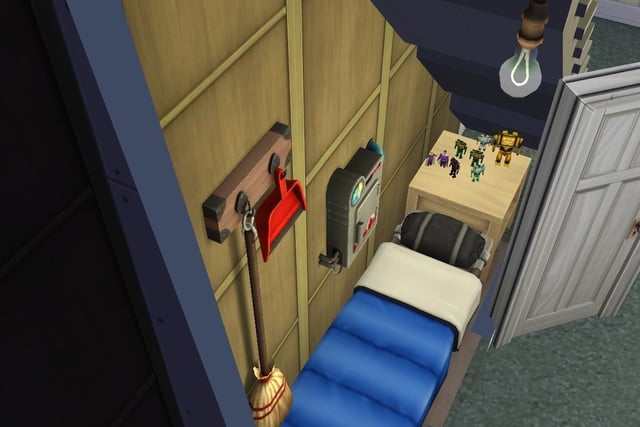 Ollie Armitage-Saunders, 26, from Chichester, recreated iconic TV and film sets on The Sims 4. Pictured is Harry's bedroom from the Harry Potter film series