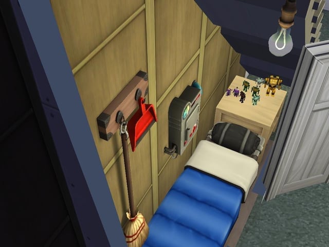 Ollie Armitage-Saunders, 26, from Chichester, recreated iconic TV and film sets on The Sims 4. Pictured is Harry's bedroom from the Harry Potter film series
