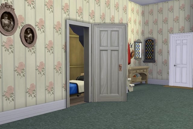 Ollie Armitage-Saunders, 26, from Chichester, recreated iconic TV and film sets on The Sims 4. Pictured is the 'cupboard under the stairs' from the Harry Potter film series