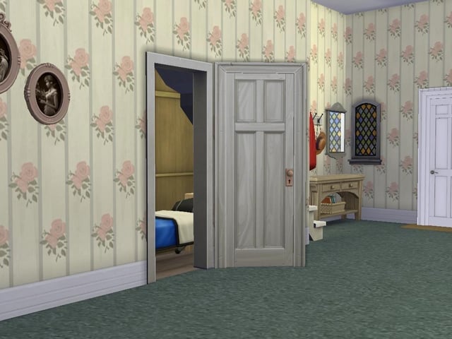 Ollie Armitage-Saunders, 26, from Chichester, recreated iconic TV and film sets on The Sims 4. Pictured is the 'cupboard under the stairs' from the Harry Potter film series