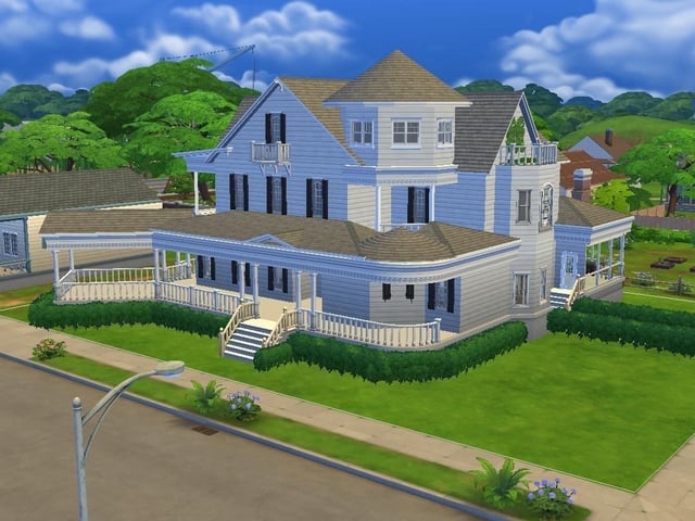 Ollie Armitage-Saunders, 26, from Chichester, recreated iconic TV and film sets on The Sims 4. Pictured is the Spellman's house from TV sitcom Sabrina the Teenage Witch