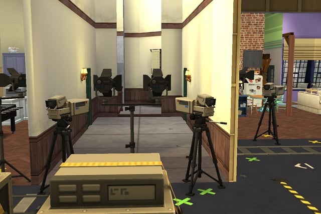 Ollie Armitage-Saunders, 26, from Chichester, recreated iconic TV and film sets on The Sims 4. Pictured is the set of the TV sitcom Friends