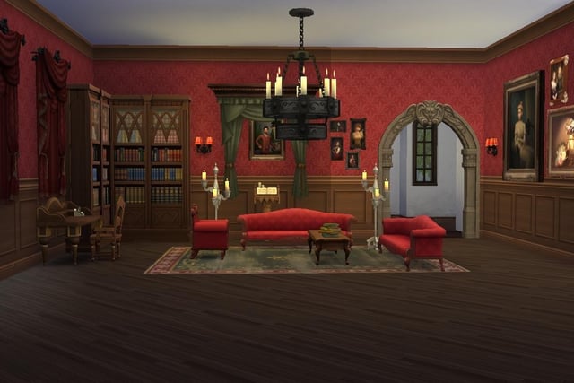 Ollie Armitage-Saunders, 26, from Chichester, recreated iconic TV and film sets on The Sims 4. Pictured is the house from The Addams Family