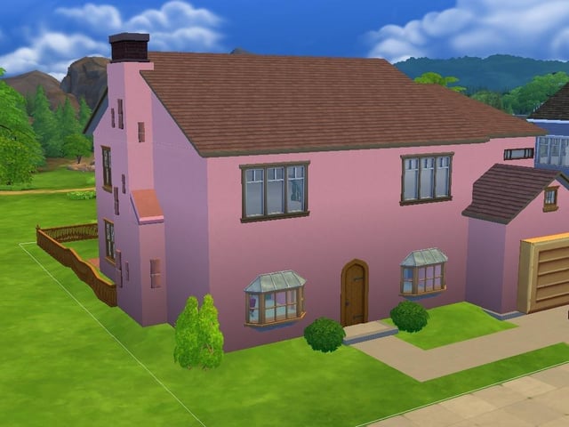 Ollie Armitage-Saunders, 26, from Chichester, recreated iconic TV and film sets on The Sims 4. Pictured is 742 Evergreen Terrace from The Simpsons