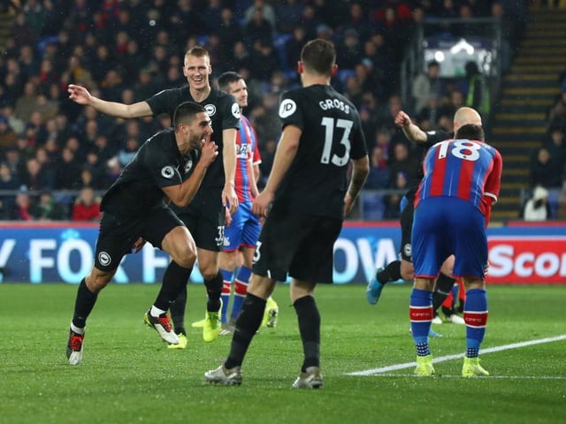 The striker sent Brighton fans delirious when he slammed home the opening goal in the 1-1 Selhurst Park last December. Shame Wilfried Zaha popped up with a leveller.