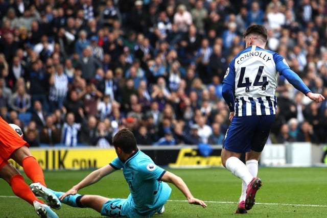 It was his excellent first touch that made this goal. Connolly scored twice on his first Premier League start back in October. For his opener he fired home at the second attempt after his clever first effort rebounded back to him