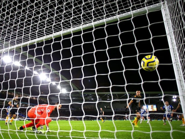 A crisp early strike from outside the box caught the Wolves keeper Rui Patricio off guard as it fizzed into the bottom corner. Excellent technique from Maupay.