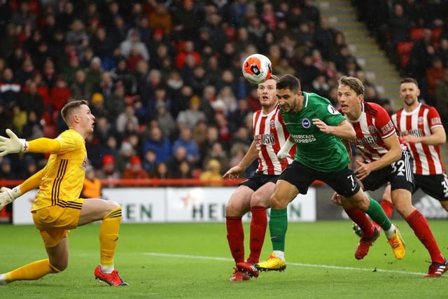 A close range header from Neal Maupay after Adam Webster's flick on sealed a vital point for Brighton in their 1-1 draw at Bramall Lane. Clever movement and always alive in the box.