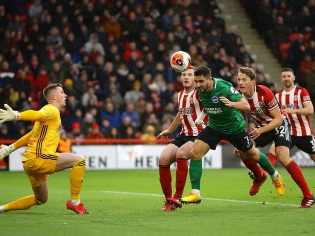 A close range header from Neal Maupay after Adam Webster's flick on sealed a vital point for Brighton in their 1-1 draw at Bramall Lane. Clever movement and always alive in the box.