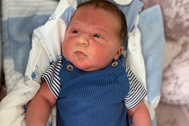 Kai Alexander Alan Bubb, from Bicester, was born at 5.35pm weighing 9lb 13oz on April 20