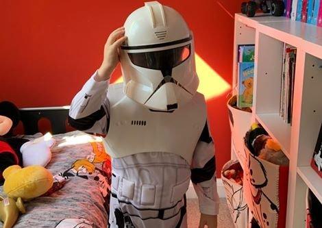Ethan Taylor as a Star Wars stormtrooper