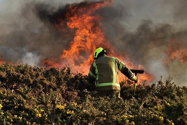 The fire near Birling Gap. Picture: David Baker
