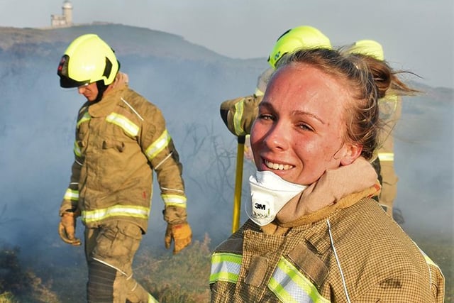 Firefighter Emily Hobbs. Picture: David Baker