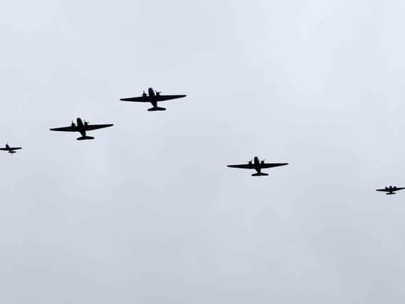Daks flying over Beachy Head. Photo by Jon Rigby