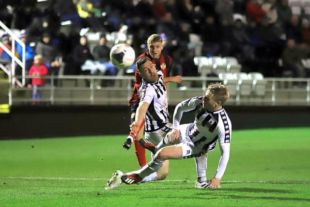 Jason Law added his name to a growing list of players to score on their Kettering debut  and what a goal! The bullet-time body-shapes of the Spennymoor defenders shows just how accurate Laws effort on goal was to seal a 2-1 victory