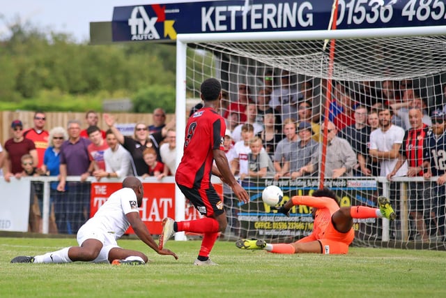 Daniel Ntis strike allowed Poppies fans to dare to dream of a straightforward season back in the National League North as the late effort gave them a 2-1 opening-day win over AFC Telford United. A couple of fans in the background were already cheering before the ball had crossed the line!