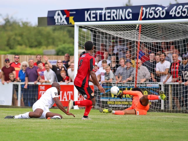 Daniel Ntis strike allowed Poppies fans to dare to dream of a straightforward season back in the National League North as the late effort gave them a 2-1 opening-day win over AFC Telford United. A couple of fans in the background were already cheering before the ball had crossed the line!