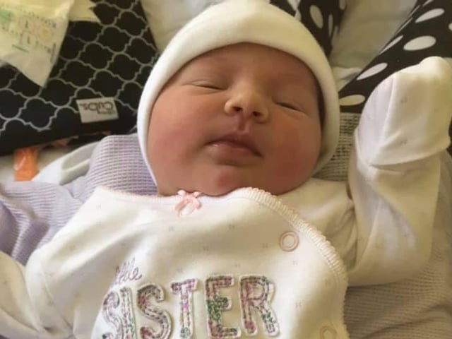 Born April 20 at NGH, weighing 7lbs 10oz.