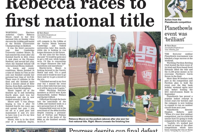 Rebecca Moore won 10,000m gold at the British Universities Championships
