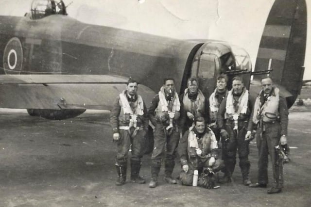 Staff member, Michelle Merritts grandfather Sgt George Gornall, who served in the Royal Air Forces 195 Squadron. He was a rear gunner in a Lancaster Bomber and appears far left in this photo that was taken in 1944/45. (Photo from Winchester House School)