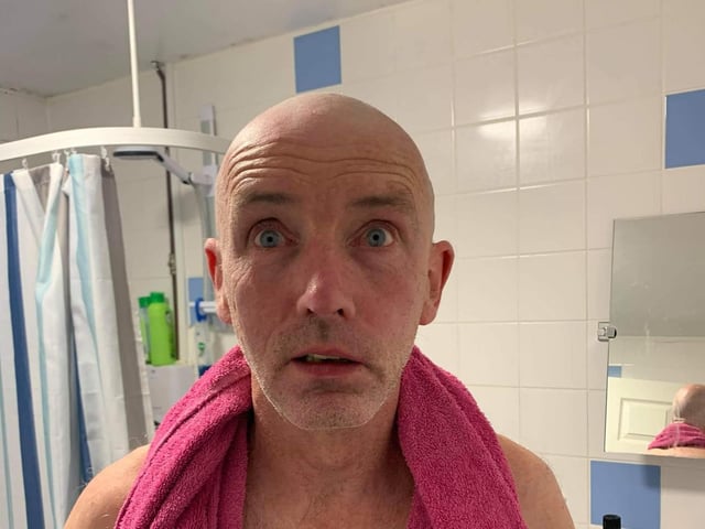 Laurence Daly shaved off his hair, he said: "It started with a trim. Never thought that it would come to this."