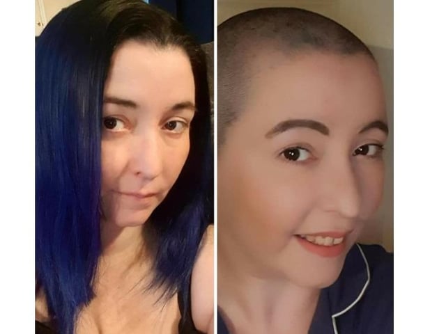 Joanna Marie sent in before and after pictures of her quarantine hair