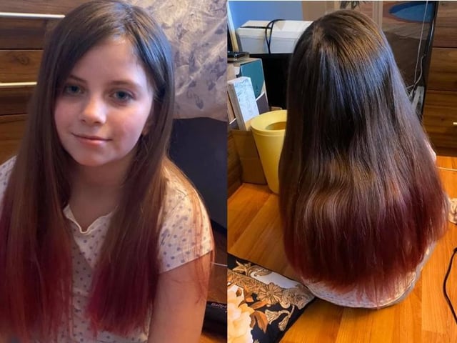 Nine-year-old Sienna now has colour in her hair, thanks to mum Lucy Bethune