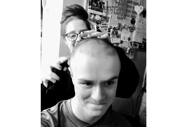 On the 24 March, Anthony decided  to shave off his hair, his sister Kara watched a few videos online and helped him tidy up the uneven shave