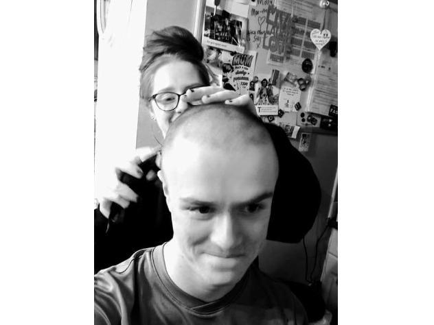 On the 24 March, Anthony decided to shave off his hair, his sister Kara watched a few videos online and helped him tidy up the uneven shave