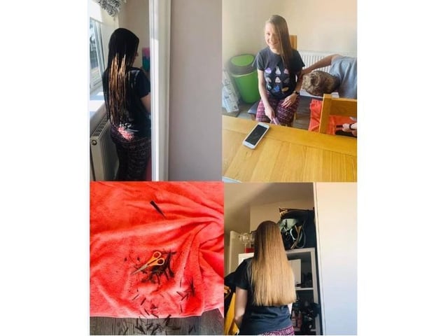 Mia Scott had four inches cut off her hair