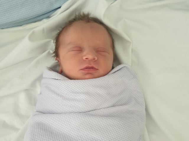 Born at KGH on April 16 weighing 7lb 10oz.