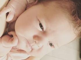 Born on April 10 weighing 10lb 7oz at Kettering General Hospital