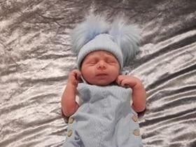 Born on April 1 weighing 7lb 10oz at KGH.