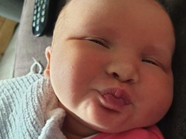 Born at KGH on March 28 weighing 9lb, Ivy still hasn't met her family yet.