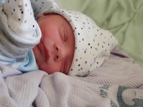 Born on March 23, the day lockdown was announced, at NGH weighing 7lb 14oz.
