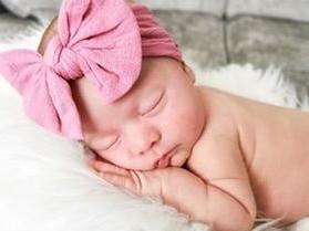 Born on April 9 at KGH, she weighed 8lb 3oz.