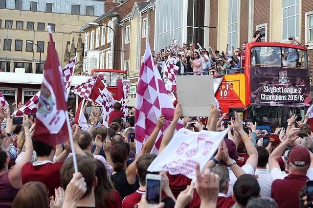 Flag day... there was a great reception for the Cobblers' title winners