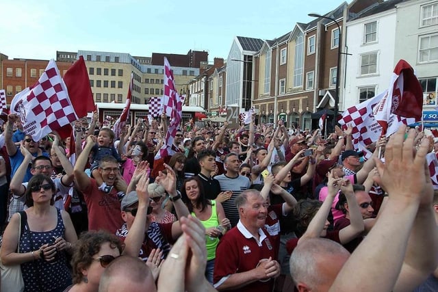 The Cobblers supporters hail their heroes