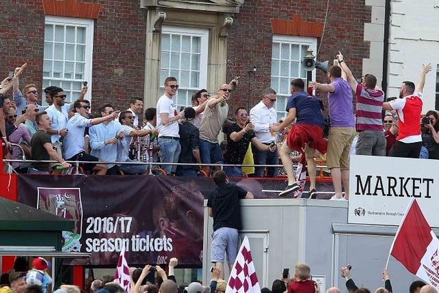 These fans got extra close to the Cobblers players