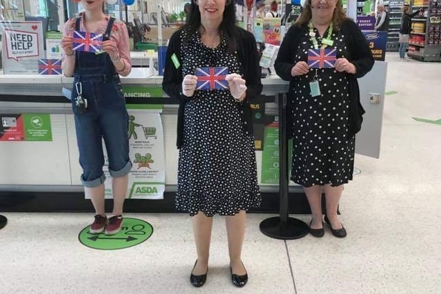 The team at ASDA in St Leonards dressed up for VE Day