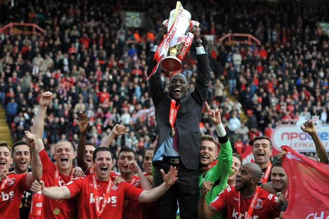 2011-12: 20/3/12. 1 Charlton (38), 2 Sheff Utd (38), 3 Sheff Wed (38), 4 Huddersfield (37), 5 MK Dons (37), 6 Carlisle (36).
Final table: 1 Charlton, 2 Sheff Wed, 3 Sheff Utd, 4 Huddersfield, 5 MK Dons, 6 Stevenage. 
Sheff Wed were 2 points behind Sheff Utd with 8 games to go, but finished 3 points in front of their city rivals to go up automatically.
Carlisle were 1 point and 1 place ahead of Stevenage with 10 games to go. Stevenage finished 4 points and 2 places ahead of Carlisle who dropped to 8th.

.