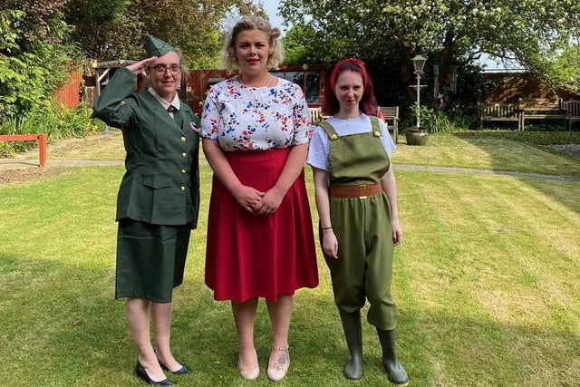 Staff at Ashdene Care Home, Sleaford dressed in 1940s costume for VE Day.